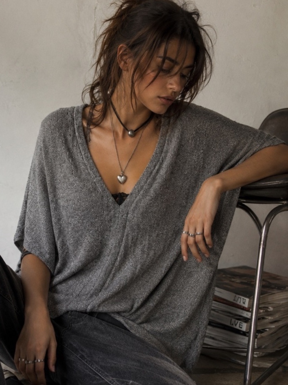 Cherish Oversized Sweater Poncho Size XS 90s Minimalist Clean Girl Grunge Indie